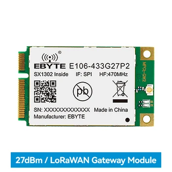 LoRaWAN SX1302 433 МГц Шлюзовой модуль E106-433G27P2 27dBm Интерфейс PCI-e Низкое энергопотребление 5 КМ SMD Модуль SPI IPX