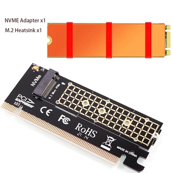 M.2 NVMe SSD NGFF Для PCIE X4 Адаптер M Key Card С Поддержкой PCI-e PCI Express 3.0 2230-2280 Размер Адаптера M2 с Алюминиевым Радиатором