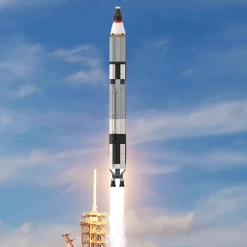 MOC Gemini Titan Bocket Saturn V Scale Bricks Kit Военная Космическая Ракета-носитель Universe Aerospace Building Block Игрушки Подарок