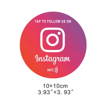 NFC-наклейка большого размера Instagram NFC-наклейка Увеличьте количество подписчиков Диаметр 100 мм