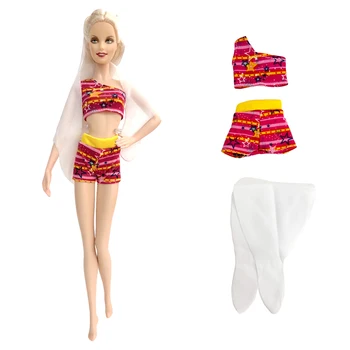 NK 1 комплект Модный красный купальник-бикини принцессы Летние купальники Современная одежда для куклы Барби Аксессуары для переодевания Детские игрушки
