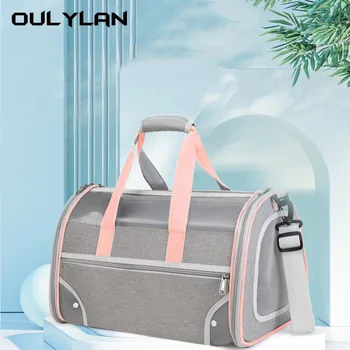 Oulylan Cat Bag, портативная сумка для домашних животных, переносная Вместительная сумка для кошек на одно плечо, Дышащая, складывающаяся, Универсальная сумка для домашних животных на все сезоны.