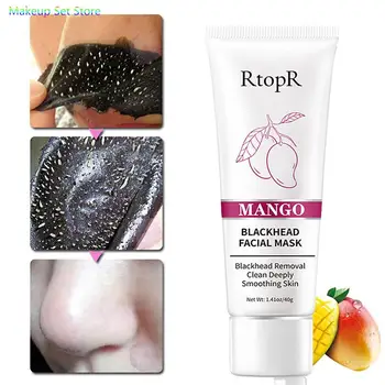 RtopR Mango Blackhead Facial Mask Remover Маска Для Носа Лечение Акне Контроль Масла Сужение Пор Глубокое Очищение Черная Маска Для Лица