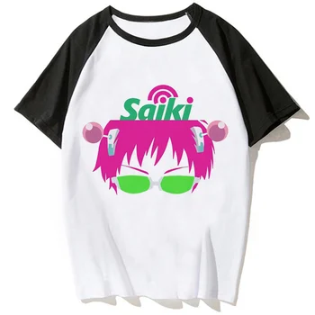 Saiki Kusuo топ женская забавная футболка с изображением японских комиксов для девочек