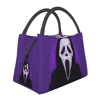 Scream Ghostface, изолированные сумки для ланча для женщин, фильм ужасов на Хэллоуин, портативный термоохладитель, коробка для бенто, кемпинг, путешествия