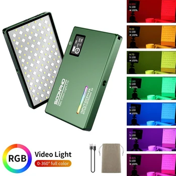 soonpho RGB LED Camera Light Полноцветный Комплект Выходного Видеосигнала Dimmable 2500K-8500K Двухцветный Панельный Светильник CRI 95+