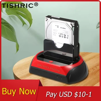 TISHRIC USB 2,0/3,0 Для IDE SATA Док-станция с Двумя Жесткими Дисками Базовый Корпус Жесткого Диска Для Док-станции 2,5/3,5-Дюймового Жесткого Диска