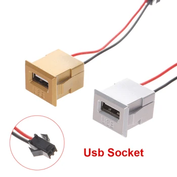 USB-разъем Usb-разъем для зарядки Usb-штекер Золотисто-белый Rcuate Surface 2.0 Разъем от розетки к розетке Панель разъемов