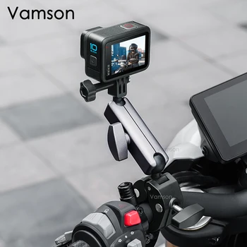 Vamson Мотоцикл Велосипедный Держатель Телефона для GoPro Hero 12 11 10 9 8 Insta360 X3 X2 Moto Велосипедный Руль Зеркало Заднего Вида Крепление Клип