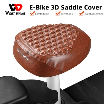 WEST BIKING Удобное седло для электровелосипеда, гелевый 3D чехол для подушки, сиденье для электрического велосипеда, водонепроницаемая нескользящая массажная подушка