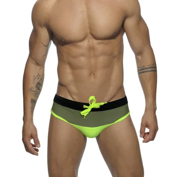 WK79 зеленые обтягивающие сексуальные мужские купальники с низкой талией 2023 новые летние пляжные плавательные трусы бикини бассейн горячие мужские купальники для геев купальные костюмы