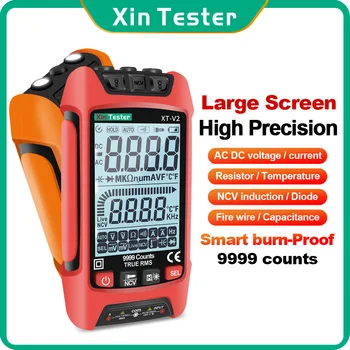 Xin Tester Умный цифровой мультиметр на 6000 отсчетов True RMS, Автоматический измеритель электрической емкости, транзисторный тестер сопротивления