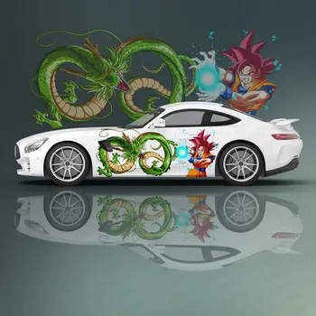 Автомобильные наклейки с рисунком аниме, боковая графика, тюнинг гоночных автомобилей, виниловая наклейка, боковая графика, наклейка на автомобиль