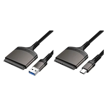 Адаптер USB 3.0/Type C к SATA 7 + 15/22-контактный Компьютерный разъем Поддержка Windows/ macOS/Chrome OS/ Linux 1 Гбит/с для 2,5-дюймового SSD жесткого диска