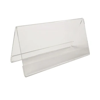 Акриловая Прозрачная Подставка для дисплея 3 мм V Образный Треугольный стол для конференций Рамка для вывески Ценника Держатель визитной карточки