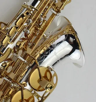 Альт-саксофон Eb A-992 с никелированным посеребренным корпусом и позолоченной клавишей изысканной ручной работы профессиональные музыкальные инструменты Саксофон