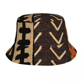 Африканская шляпа-ведро из грязевой ткани для женщин, Древняя уличная шляпа от солнца, легкая для пеших прогулок, Рыбацкая кепка Боб