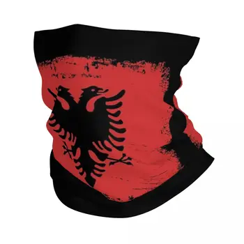Бандана с флагом Албании, повязка на шею, маска с принтом, шарф, теплые головные уборы для верховой езды, Унисекс, ветрозащитный для взрослых