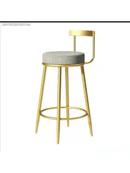 Барный стул, барный стул, легкий роскошный барный стул, стул для стойки регистрации, простой бытовой барный стул, высокий стул