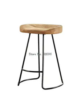 Барный стул, высокий табурет, современный простой стул, европейский барный стул из массива дерева, высокий табурет, мода, творчество