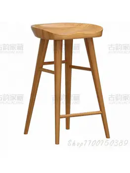 Барный стул из массива дерева коммерческий бытовой современный минималистский стойка регистрации кассир барный стул Apple beauty высокий табурет