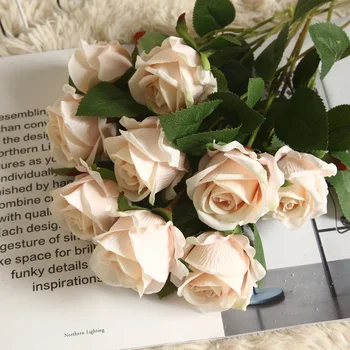 Бархатная роза жемчужина имитация цветка украшение дома праздничная свадебная стена растение стена искусственный цветок