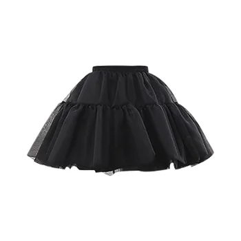 Белая Черная короткая женская винтажная нижняя юбка 50-х годов с поясом, кринолин, нижние юбки-пачки из органзы