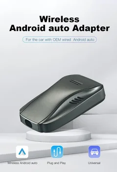 Беспроводной автомобильный адаптер Android Auto, подключаемый к беспроводной сети, автоматическое онлайн-обновление, подключи и играй, с Bluetooth 5,0 и 5,8 ГГц WiFi