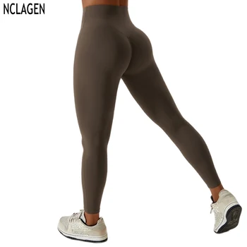 Брюки для йоги NCLAGEN, подтягивающие бедра, Женские облегающие брюки для фитнеса с высокой талией, Спортивные леггинсы для бега на открытом воздухе, Дышащие для тренировок