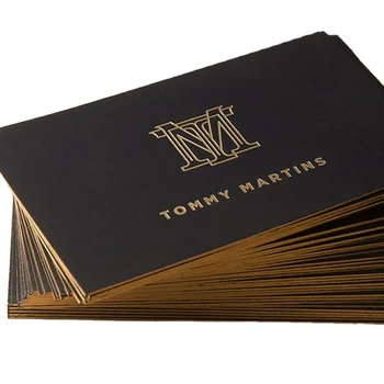 Визитки премиум-класса из черной фольги с золотой фольгой Pantone для индивидуальной печати