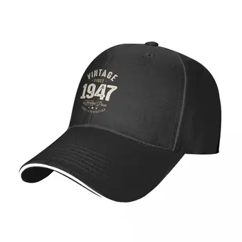 Винтаж С 1947 года - 75-й день рождения, классическая бейсболка в стиле ретро, шляпы в стиле вестерн, мужская роскошная пляжная шляпа в стиле рейв, мужские кепки, женские