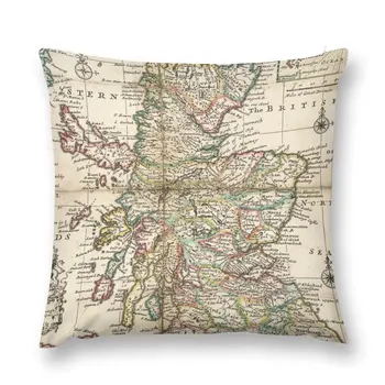 Винтажная карта Шотландии (1718), Рождественская подушка для дома, наволочки, подушки для кровати