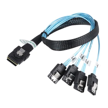 Внутренний кабель Mini SAS SFF-8087 с разъемом 36P от штекера до 4 разъемов SATA 7P с разъемом для прямого подключения