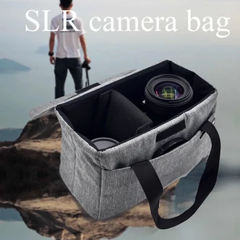 Водонепроницаемая сумка для зеркальной фотокамеры, складная перегородка, мягкая защита с ручкой, чехлы для объективов, Износостойкая нейлоновая практичная вставка