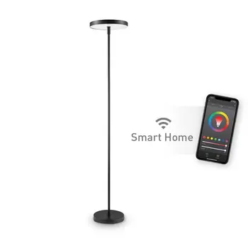 Встроенный торшер Wi-Fi Smart Black Multicolor с возможностью изменения цвета RGB, Настраиваемый Белый светодиодный Светильник, Концентратор не требуется, Голосовая активация, 36 Вт, 6