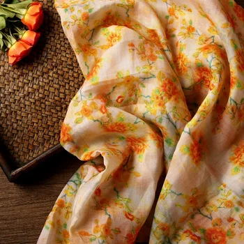 Высококачественная ткань ramie с цифровой печатью, лоскутное фирменное платье-халат, материал cheongsam