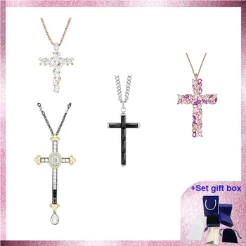 Высококачественное ожерелье с блестящим крестиком в форме сердца Clover, женское ожерелье с подвеской в виде сердца, подарок для дам