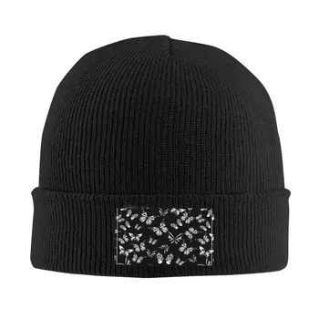 Вязаные кепки с бабочками, женские мужские тюбетейки, шапочки, осенне-зимние шапки, акриловые кепки в стиле хип-хоп