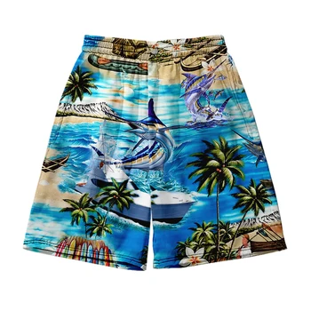 Гавайские пляжные шорты Мужская и женская одежда с 3D цифровой печатью повседневные шорты Модный тренд пара брюк