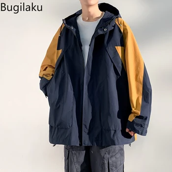 Гонконгский стиль, американская куртка, мужская японская весенне-осенняя рабочая куртка для пары, воротник-стойка, капюшон, рабочий стиль