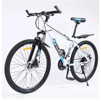 Горный велосипед 24-дюймовая фирменная Трансмиссионная система С двумя дисковыми тормозами, амортизатор для бездорожья, Передняя Вилка Для взрослых Мужчин и женщин