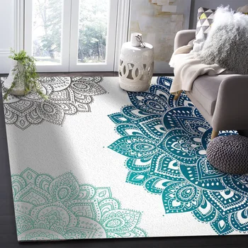 Градиентный коврик Mandala, нескользящий ковер для гостиной, роскошный домашний декор, коврики для спальни, коврик для прихожей, дверной коврик, приветственный коврик