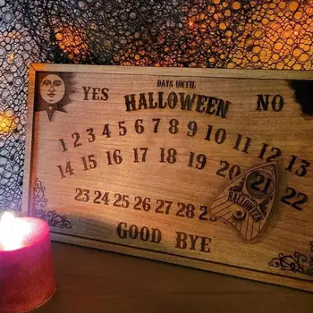 Декор стен на Хэллоуин, Праздничный Деревянный Календарь обратного отсчета на Хэллоуин, Долговечные Многоразовые украшения для дома, Деревянный календарь на Хэллоуин