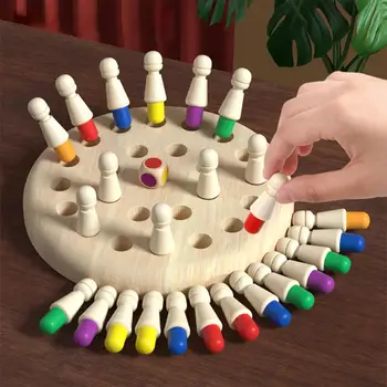 Деревянные палочки для подбора комбинаций Деревянная шахматная игра с памятью для игрового досуга