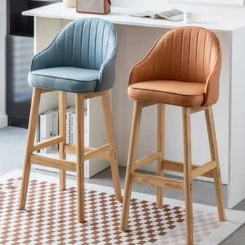 Деревянные роскошные барные стулья скандинавского дизайна, высота, минималистичные барные стулья для гостиной, Уличная кухонная стойка, мебель Sillas YQBC