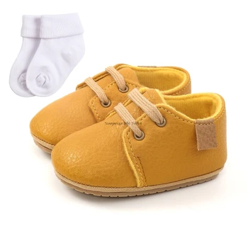 Детская обувь из искусственной кожи, резиновая обувь на мягкой подошве для новорожденных, девочек, которые впервые ходят, мальчиков, тапочки для детской кроватки унисекс