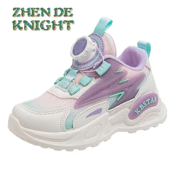 Детская спортивная обувь 2023, осень, Новые сетчатые дышащие кроссовки для девочек, мягкая подошва, повседневная обувь для мальчиков, студенческая повседневная обувь