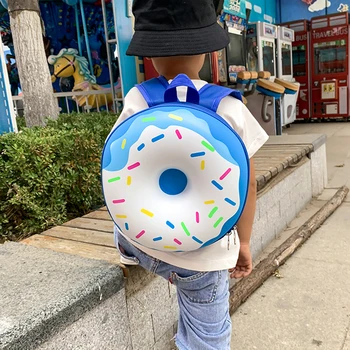 Детский мультяшный рюкзак, школьный ранец для мальчиков и девочек, милые радужные сумки для пончиков