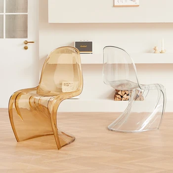 Дизайн Минималистичный Обеденный стул Акриловая кухня Красочный Офисный стул Современная гостиная Кухонная мебель Cadeira A1