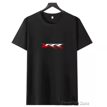 Для RR Новая футболка из чесаного хлопка с коротким рукавом, мужская футболка с круглым вырезом и логотипом